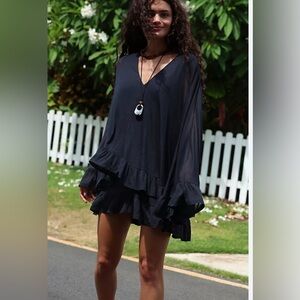 Free People Charcoal Textured Dress Small